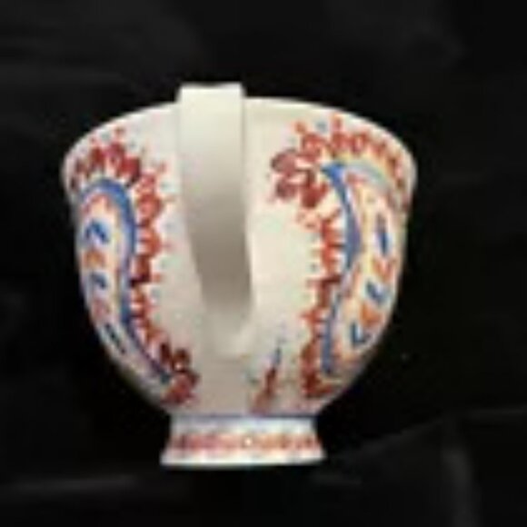 ANTHROPOLOGIE Paisley Floral Mug Pedestal Mug Red Blue Boho Style. - Picture 5 of 6